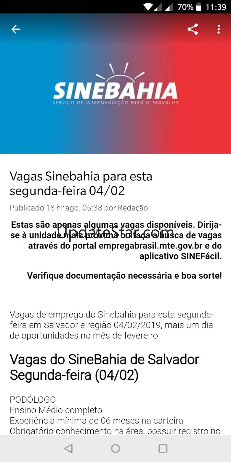Vagas de Emprego - Bahia