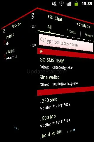 Theme Red Neon GO SMS 2.1
