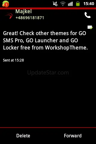Theme Red Neon GO SMS 2.1