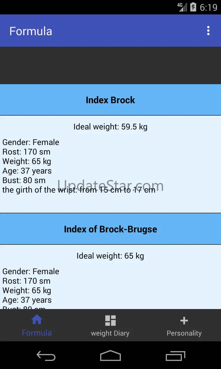 Calculator Ideal weight 2.0.11