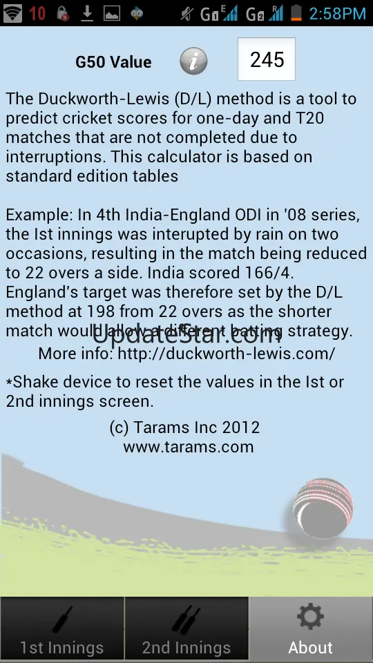Duckworth-Lewis calculator 1.3