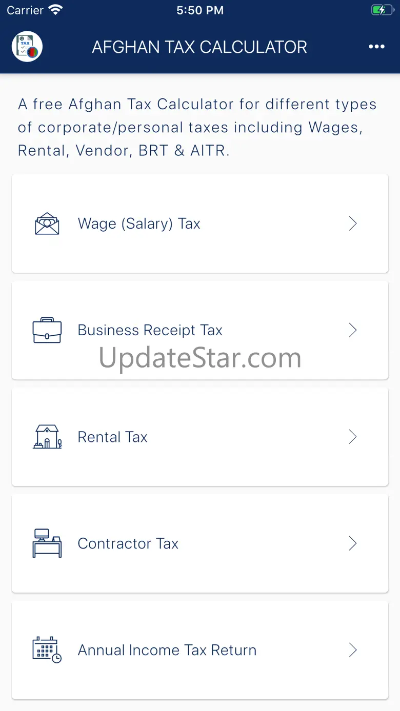 Afghan Tax Calc 1.5.0
