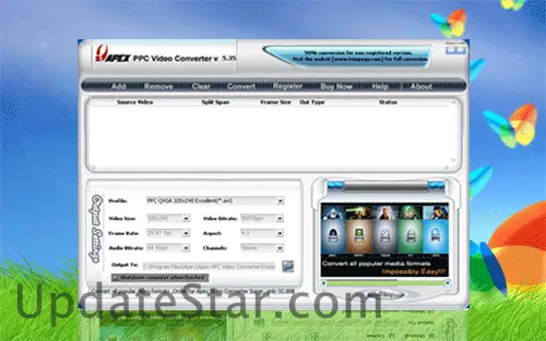 Apex Free Pocket PC Video Converter 7.5.36.1521