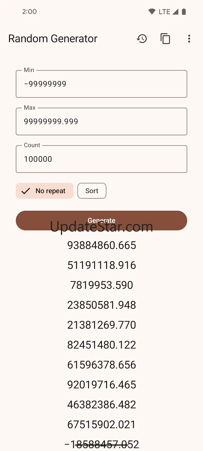 Random Number Generator 3.0.18