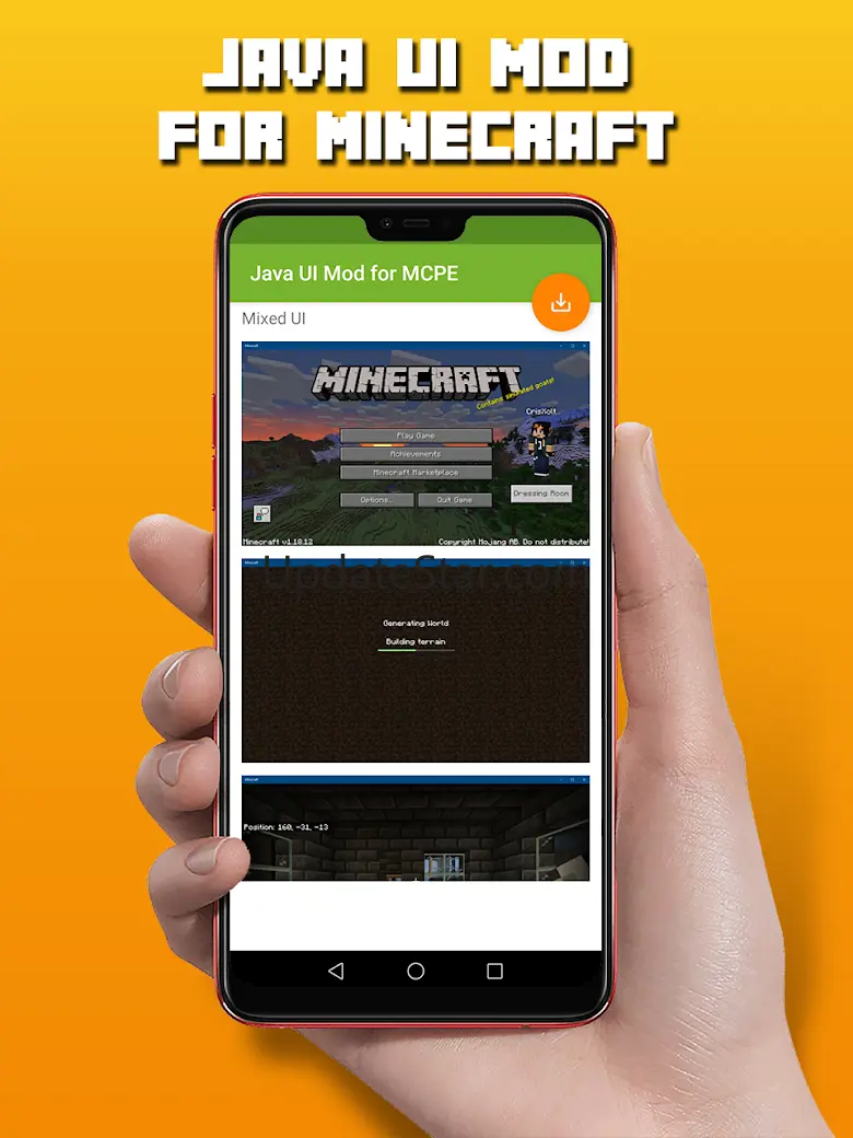 Java UI Mod for MCPE 1.0.3