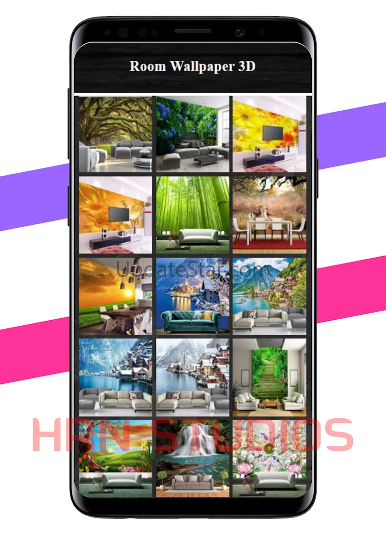 Wallpaper on a 3D wall for hom