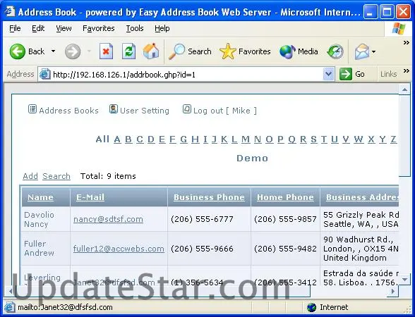 Easy Address Book Web Server 1.6