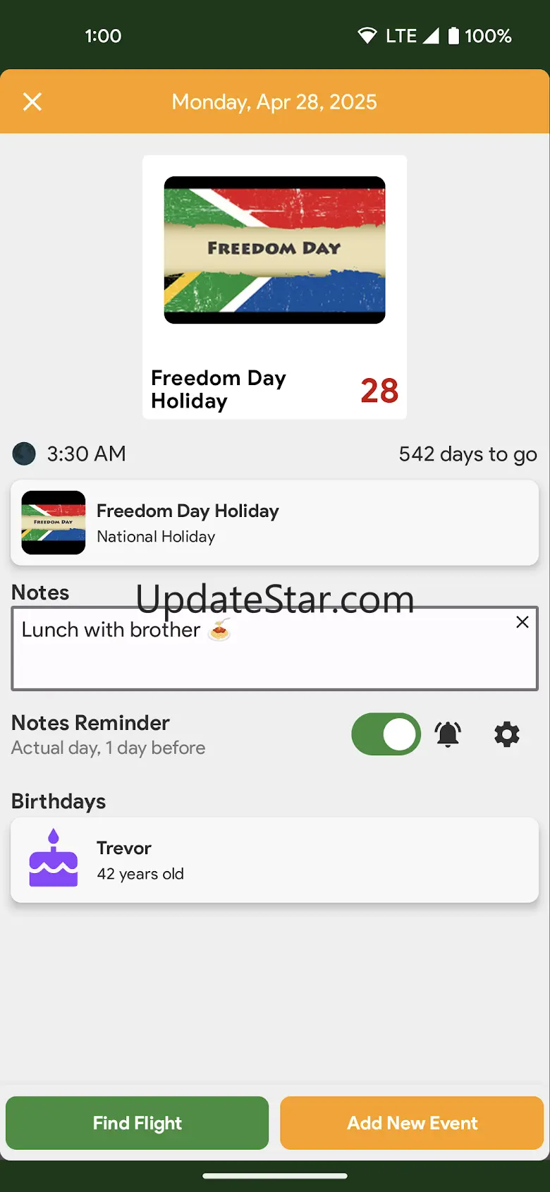 South Africa Calendar 5.9.5
