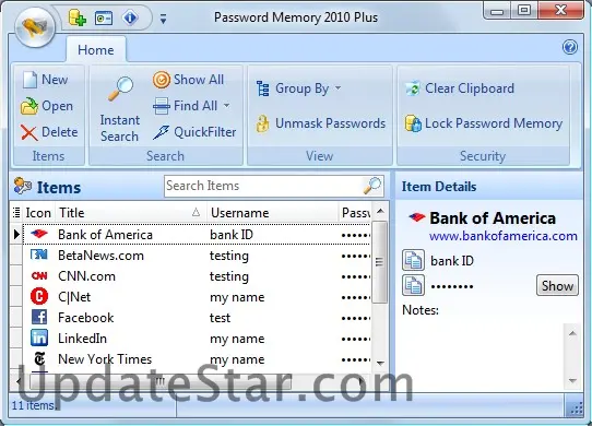 Password Memory 2009 8.0