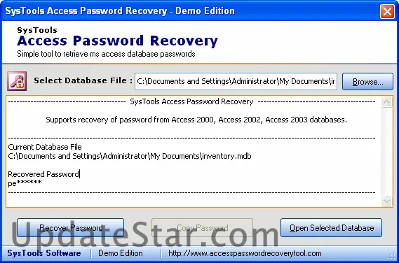 MS Access Password Recovery 1.23