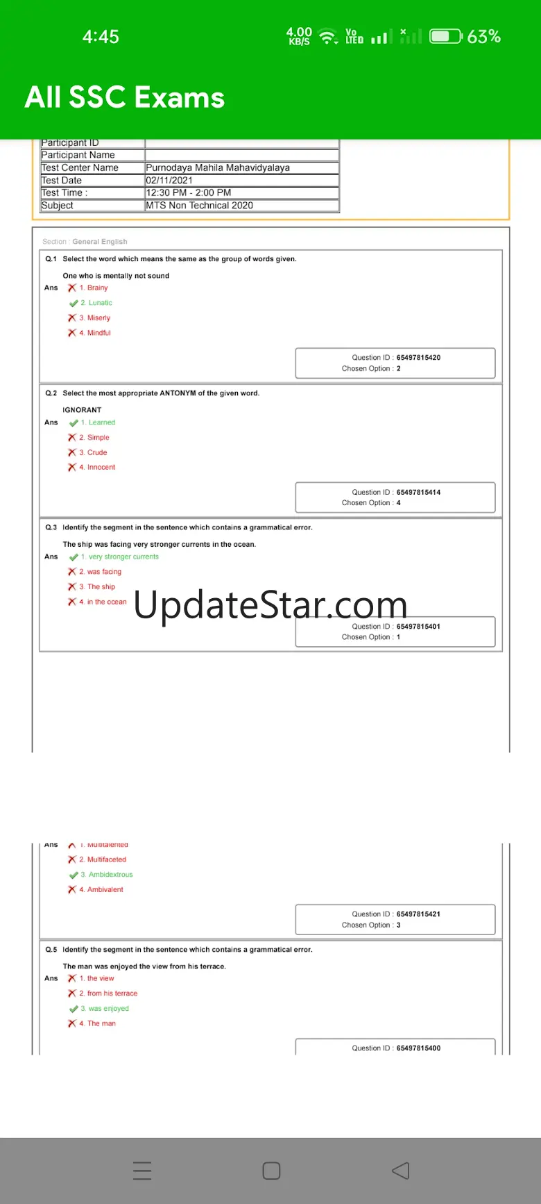 SSC MTS Previous Year Question 2.0