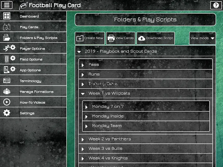 Football Play Card 180108