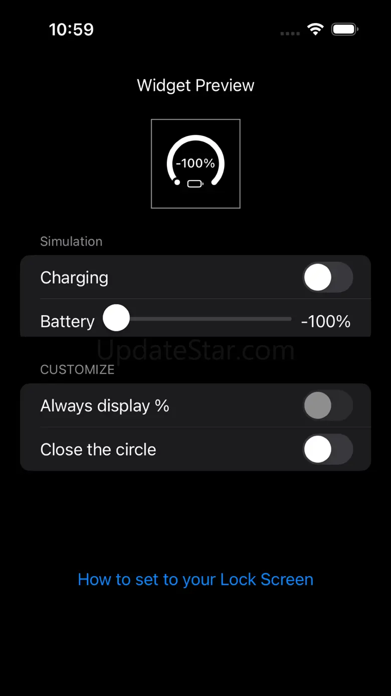 Battery percentage (%) widget 1.5