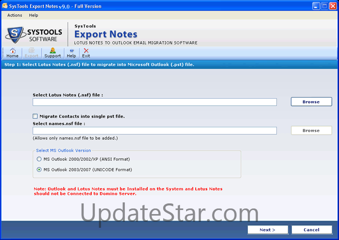NSF to PST Conversion 9.4