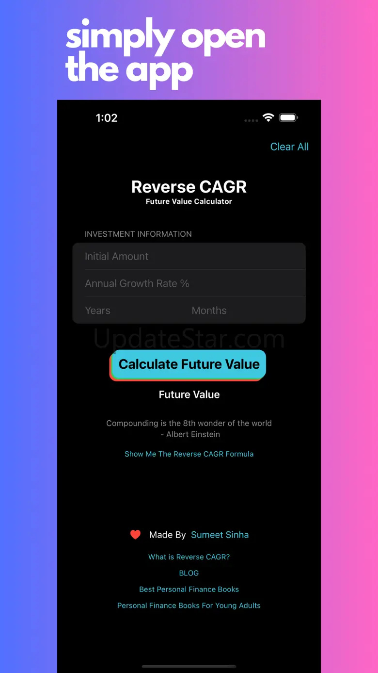 Reverse CAGR Calculator 1.2