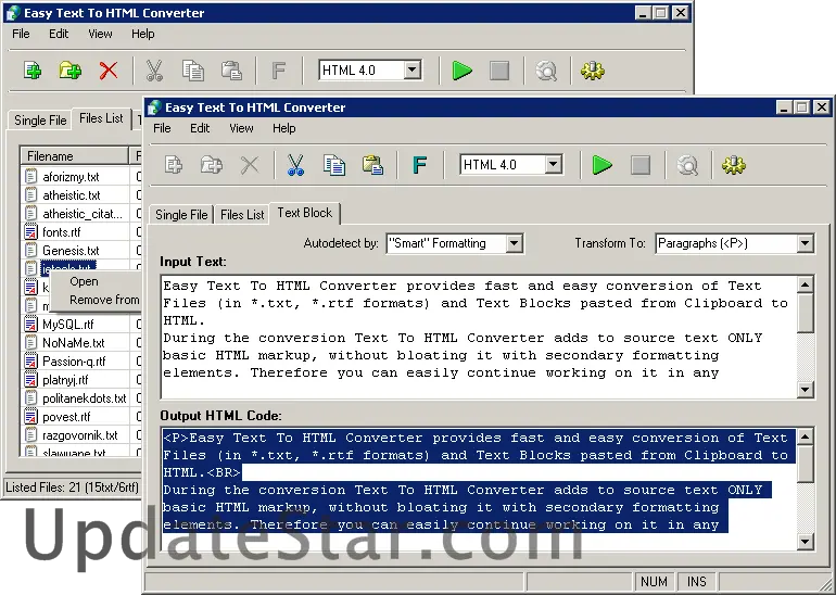 Easy Text To HTML Converter 3.0