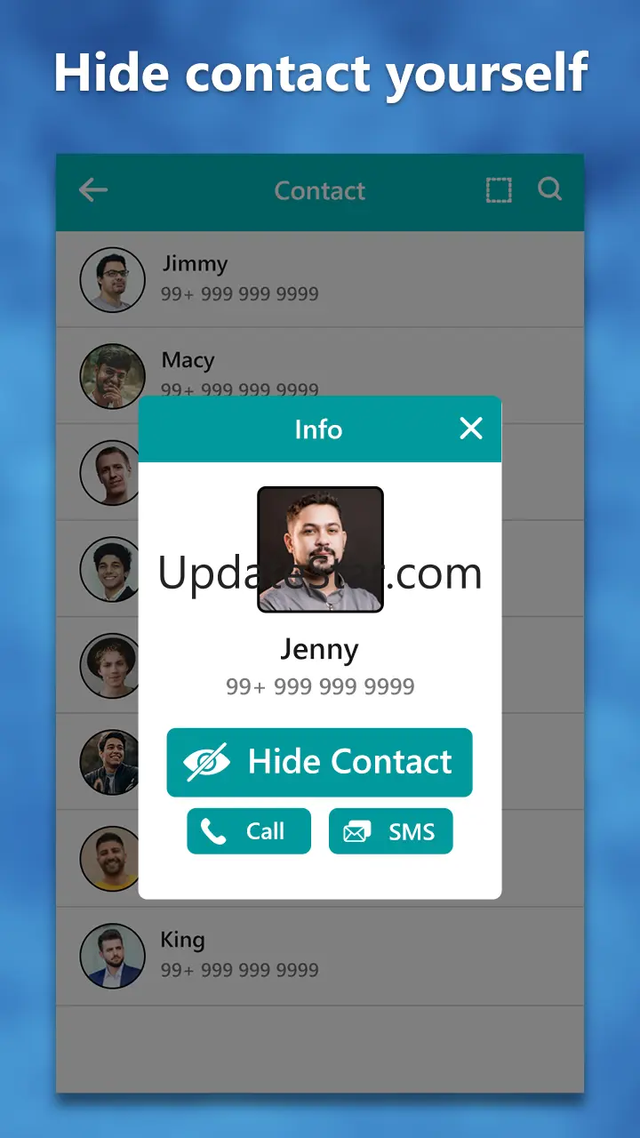 Hide Numbers from Contact List 7.0