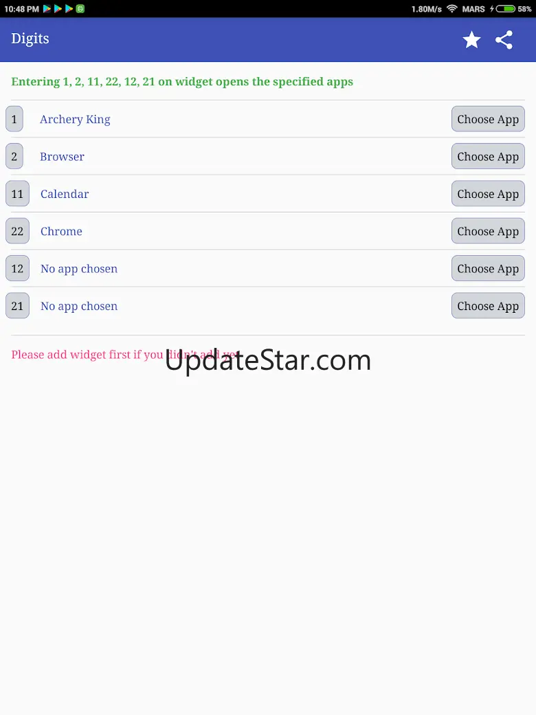 Digits - Widget shortcut to qu v1.3