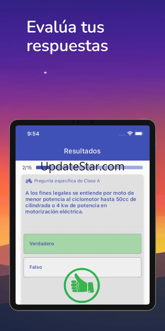 Examen de conducir para motos. 2.2.4