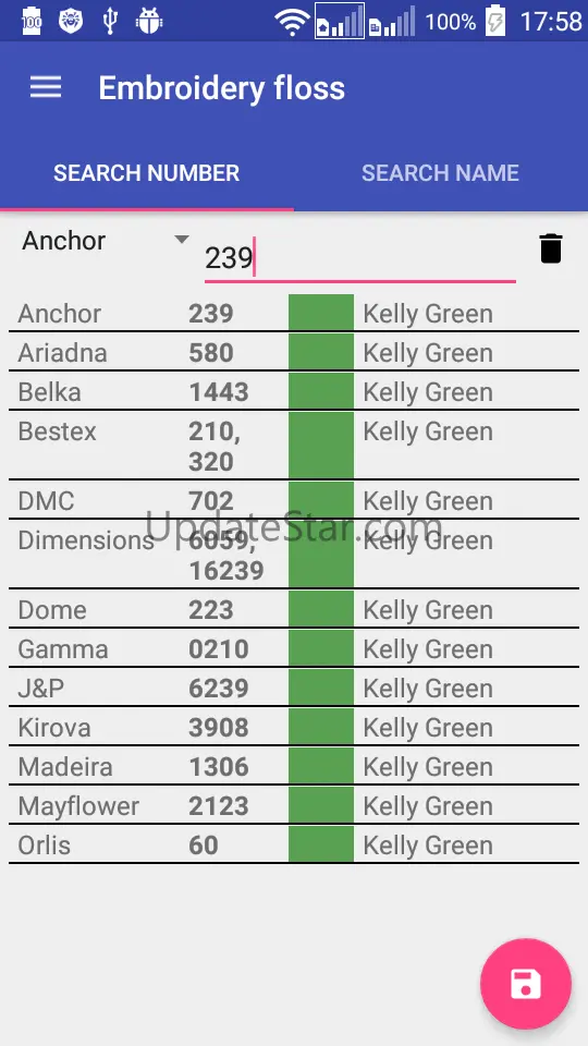 Embroidery floss table 2.0.6