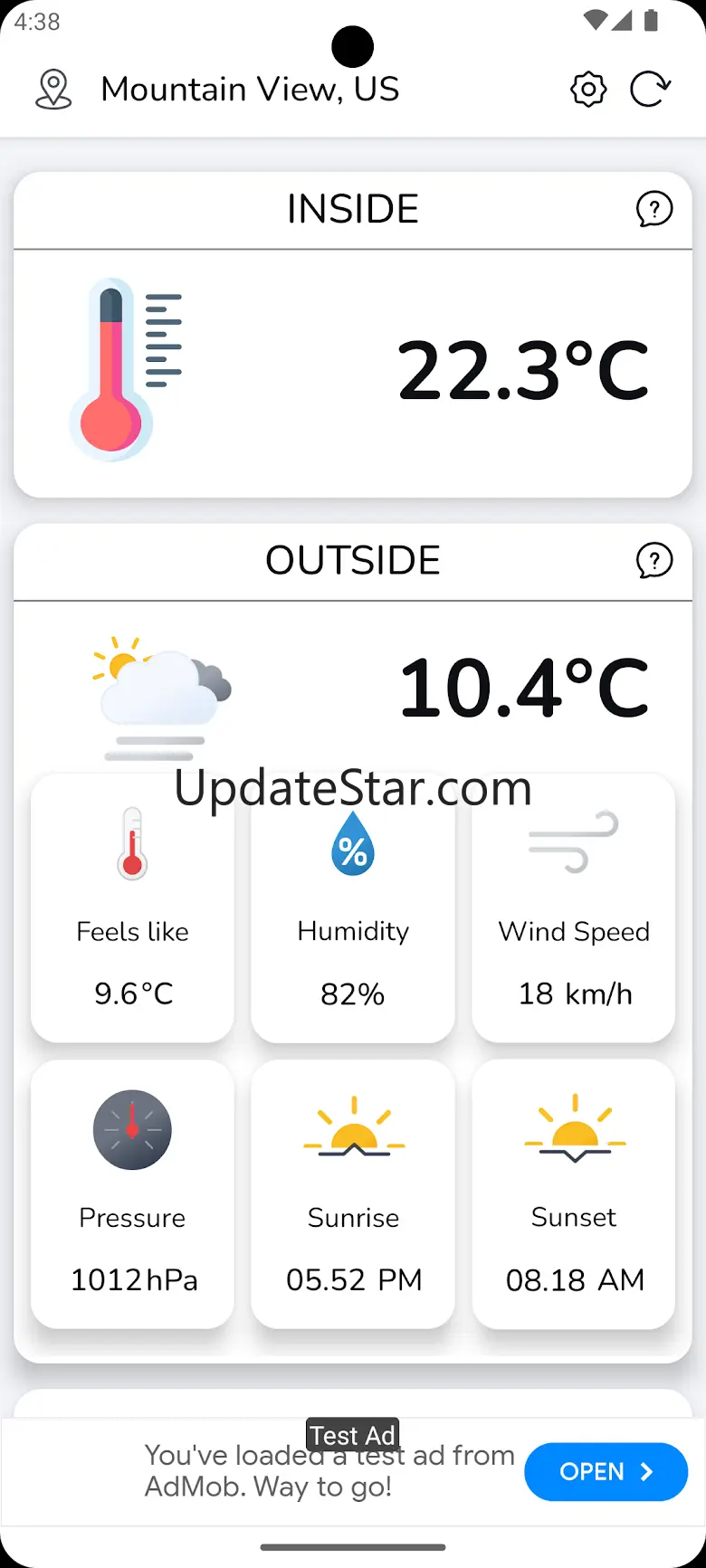 Real thermometer: Temperature 3.2.1