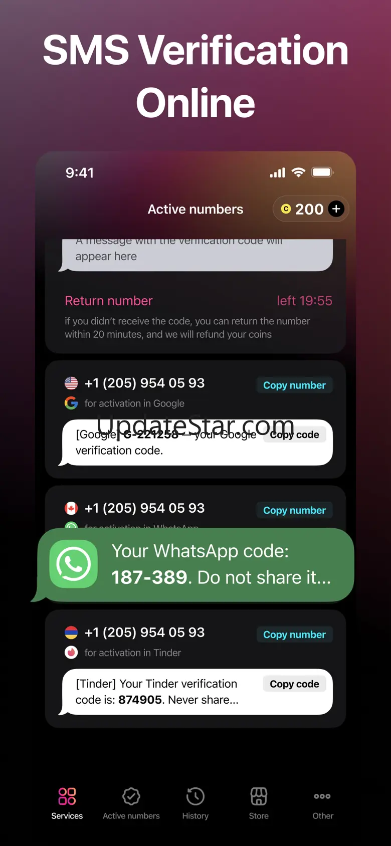 SMS Getter & Receive SMS 1.0