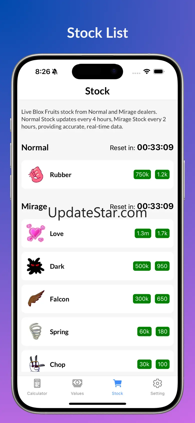 Fruits Values Calculator 4.0.209