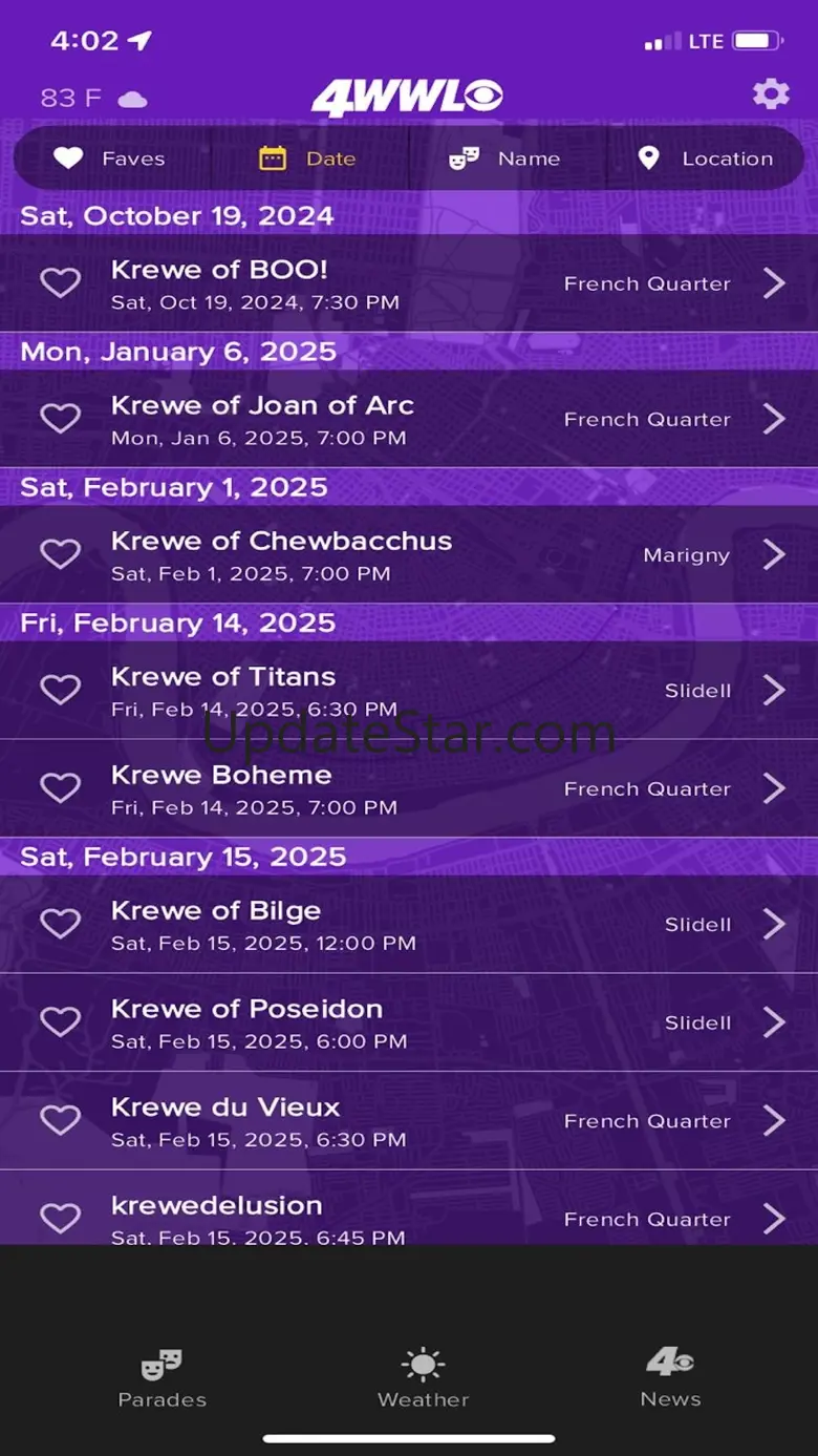 WWL Parade Tracker 1.0.6