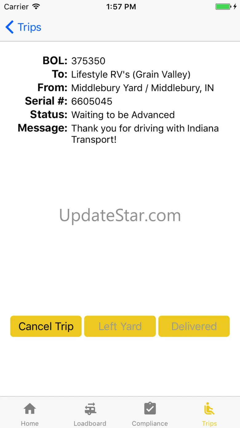 Indiana Transport Driver App 9