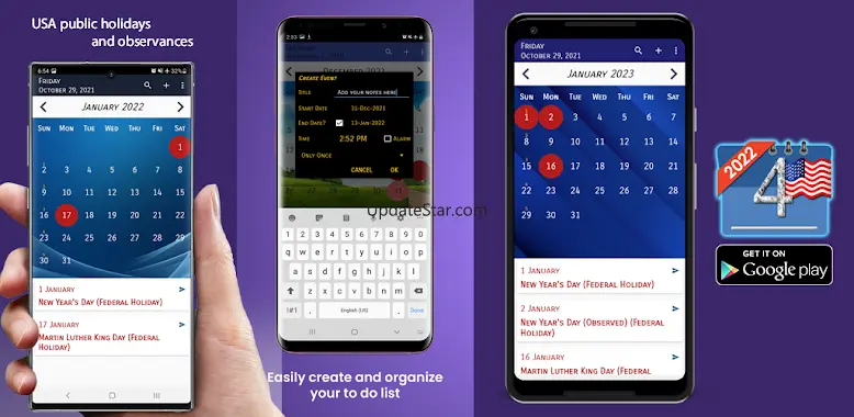 US Calendar with Holidays 13.0