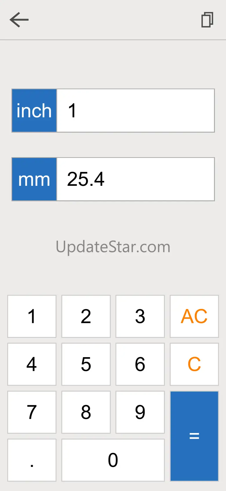 inch mm converter 1.0.0