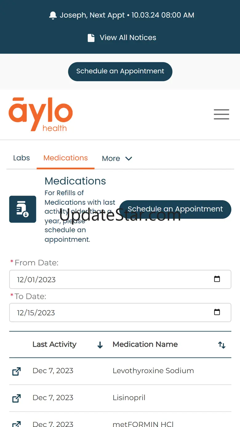 Aylo Health: Patient Portal 13.010