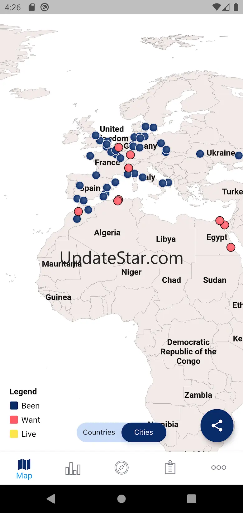 Visited: Travel Map With Lists 4.3.2