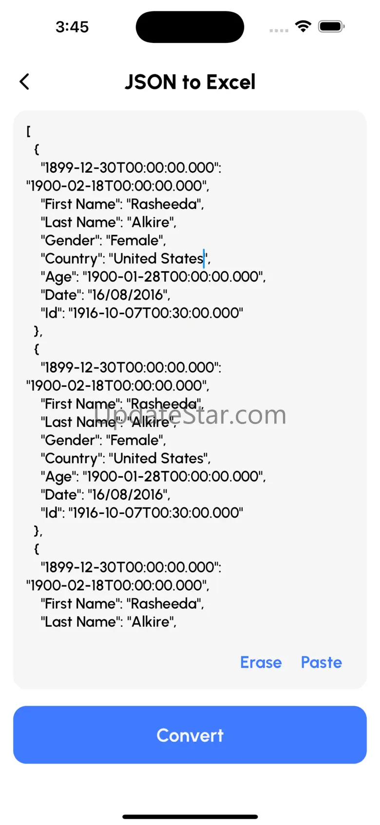 JSON Tools: XLSX CSV to JSON 1.0