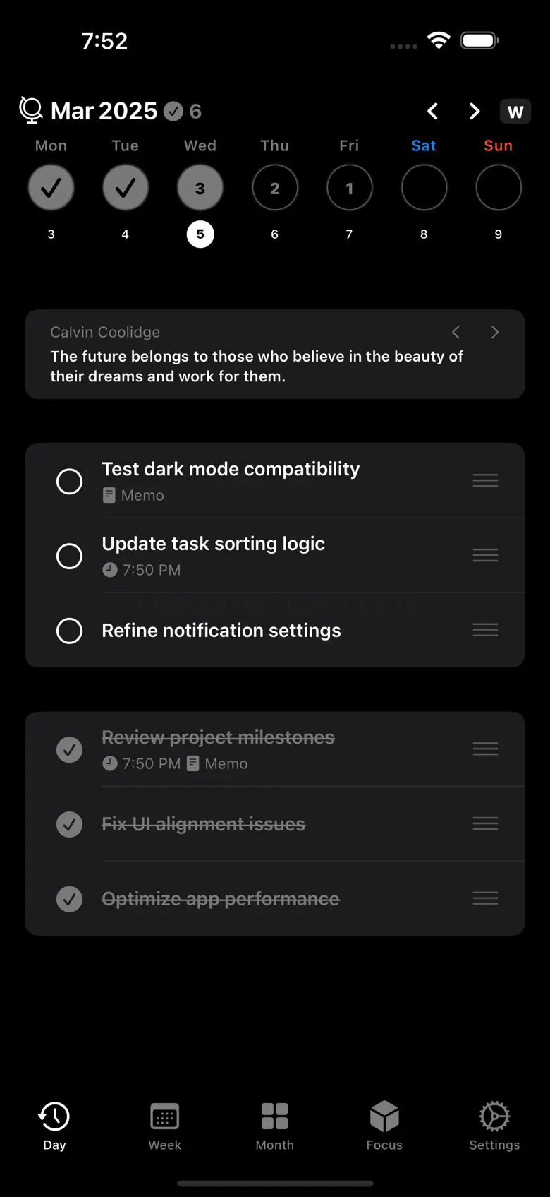 SixFocus - Minimalist Planner 1.6.0