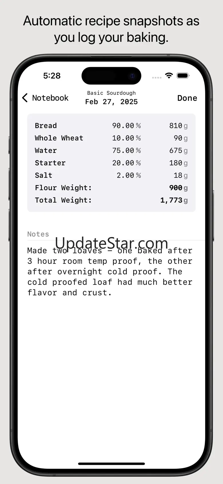 Leaven: Baker's Percentage 0.5