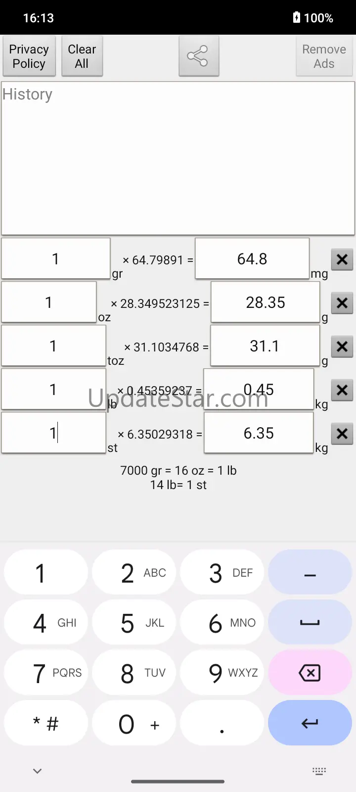 Weight Conversion Calculator 20250105
