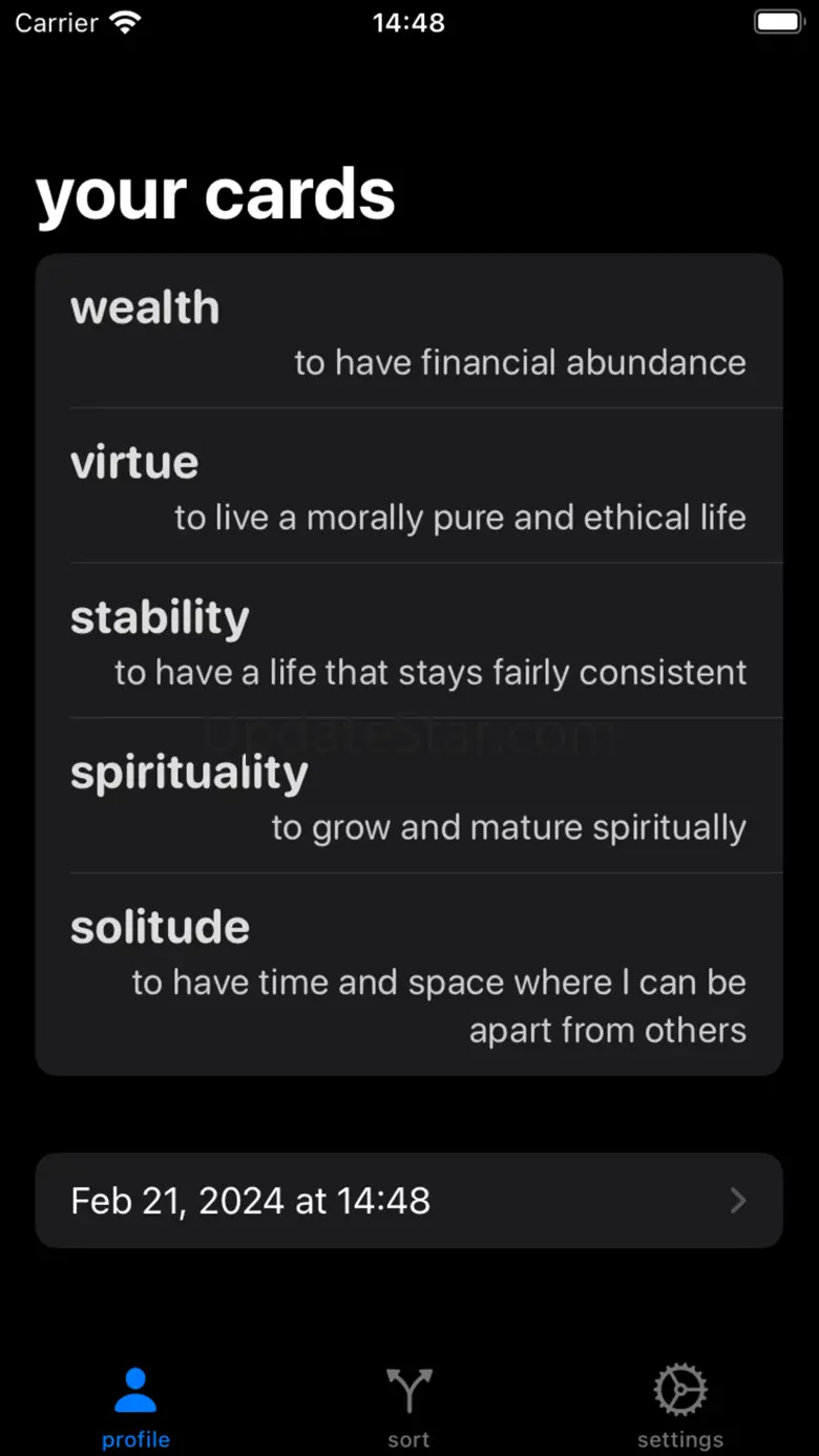 Personal Values Sort 1.1.3