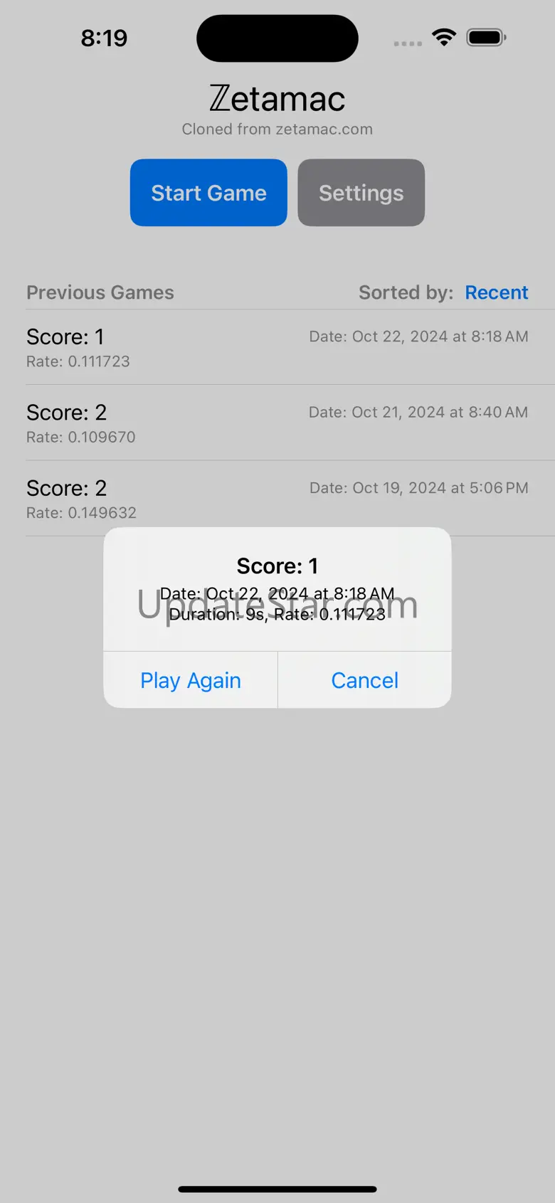 Zetamac Arithmetic Practice 1.1.0