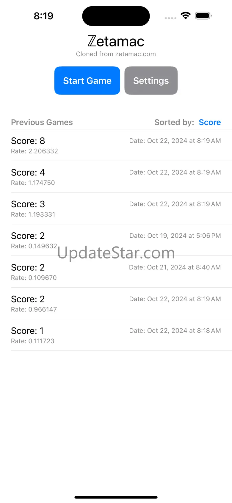 Zetamac Arithmetic Practice 1.1.0