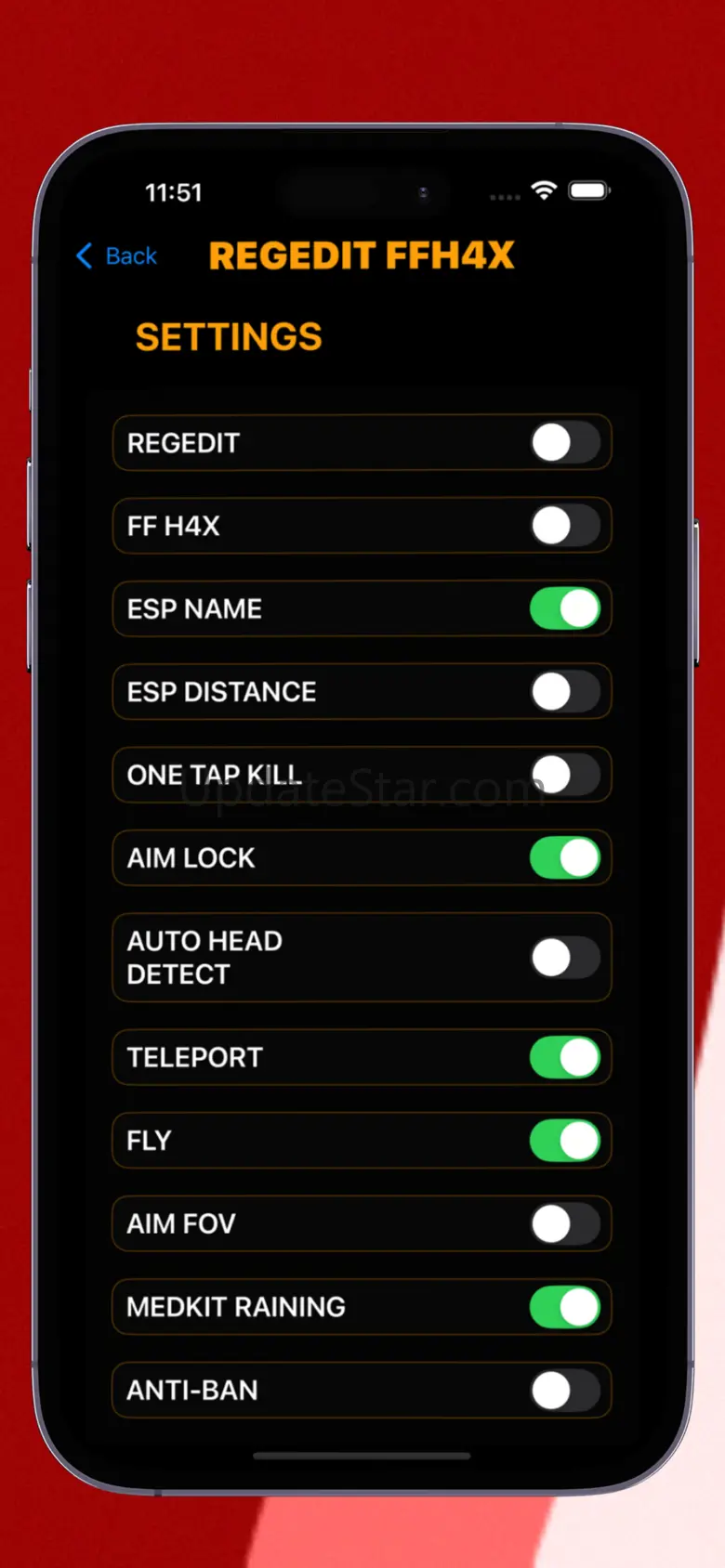 Regedit ffh4x vip mod menu 1.0