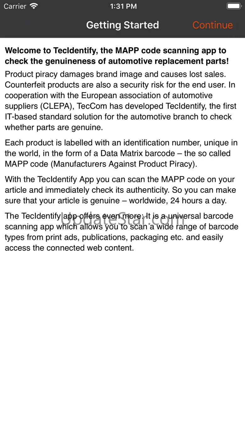 TecIdentify: MAPP Code Scanner 1.2.0
