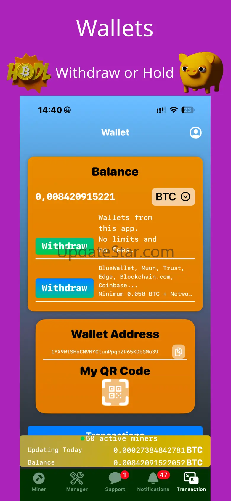 Bitcoin mining - Crypto Miner 3.1.1