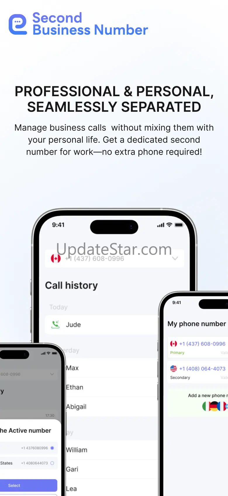 US 2nd Call & Text Number Line 1.2.3