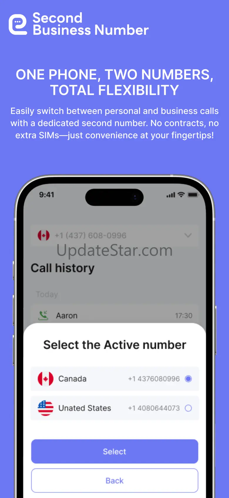 US 2nd Call & Text Number Line 1.2.3