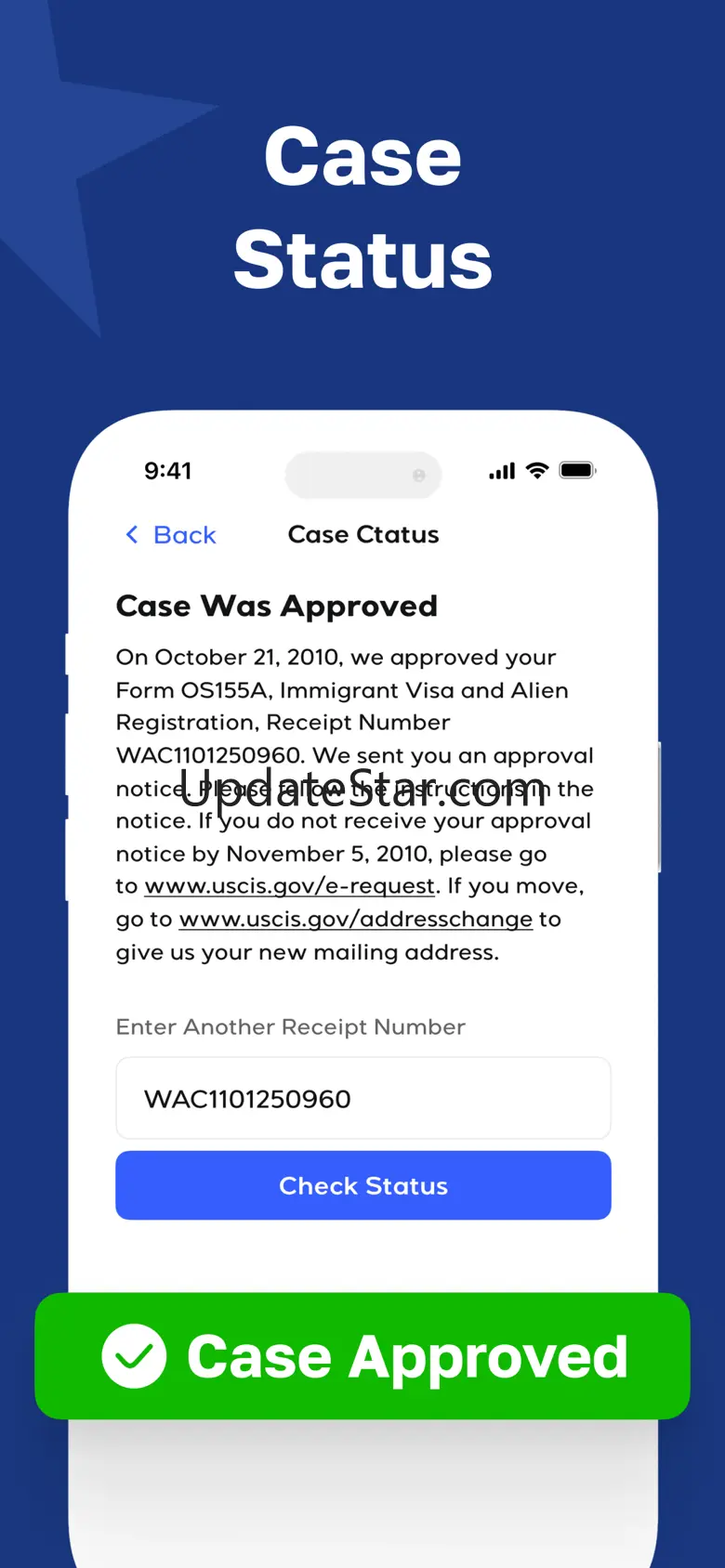 Case Tracker USCIS: Status NVC 1.0