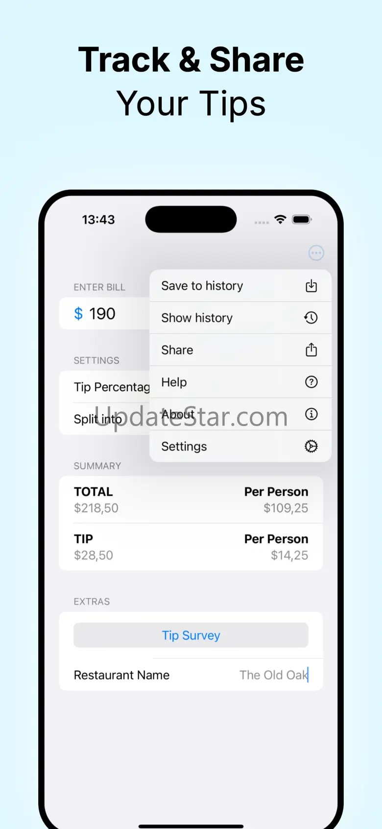 Tip tracker - bill split 1.02