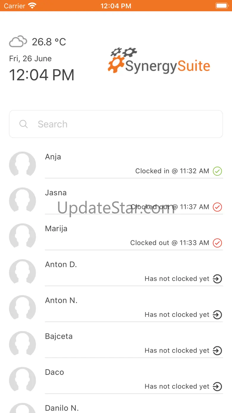 Clocking by SynergySuite 1.1.3