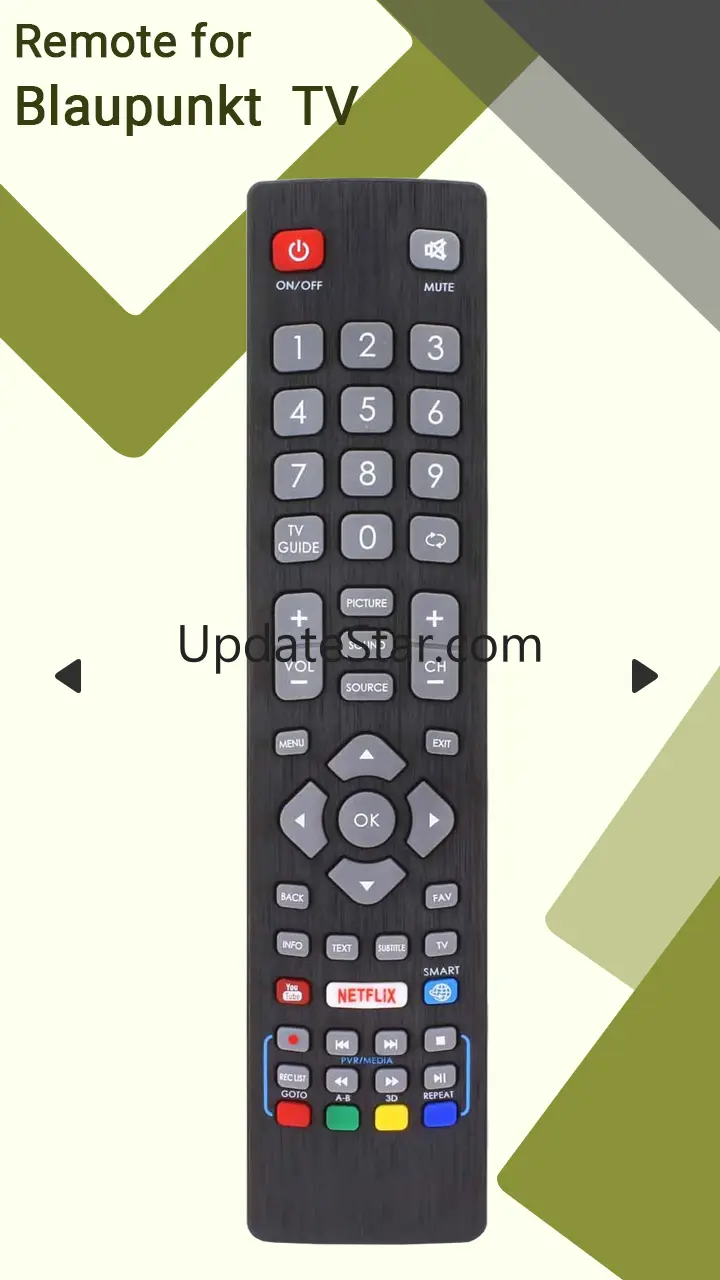 Remote for Blaupunkt TV 2.9