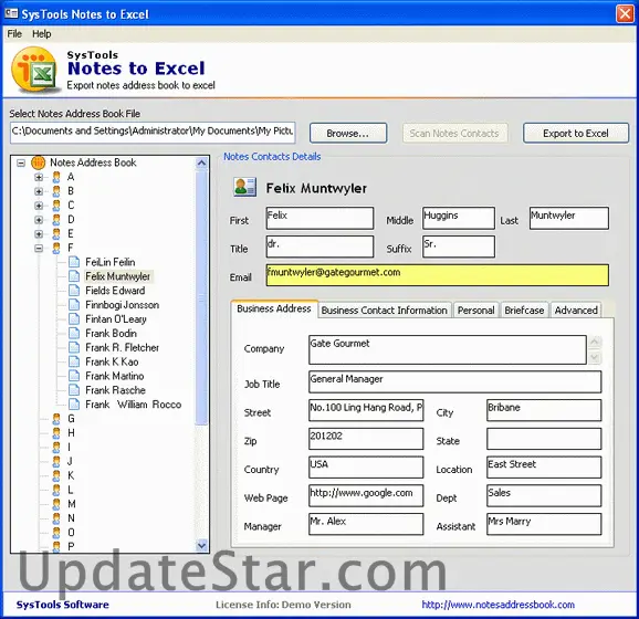 Convert Notes to Excel 5.5